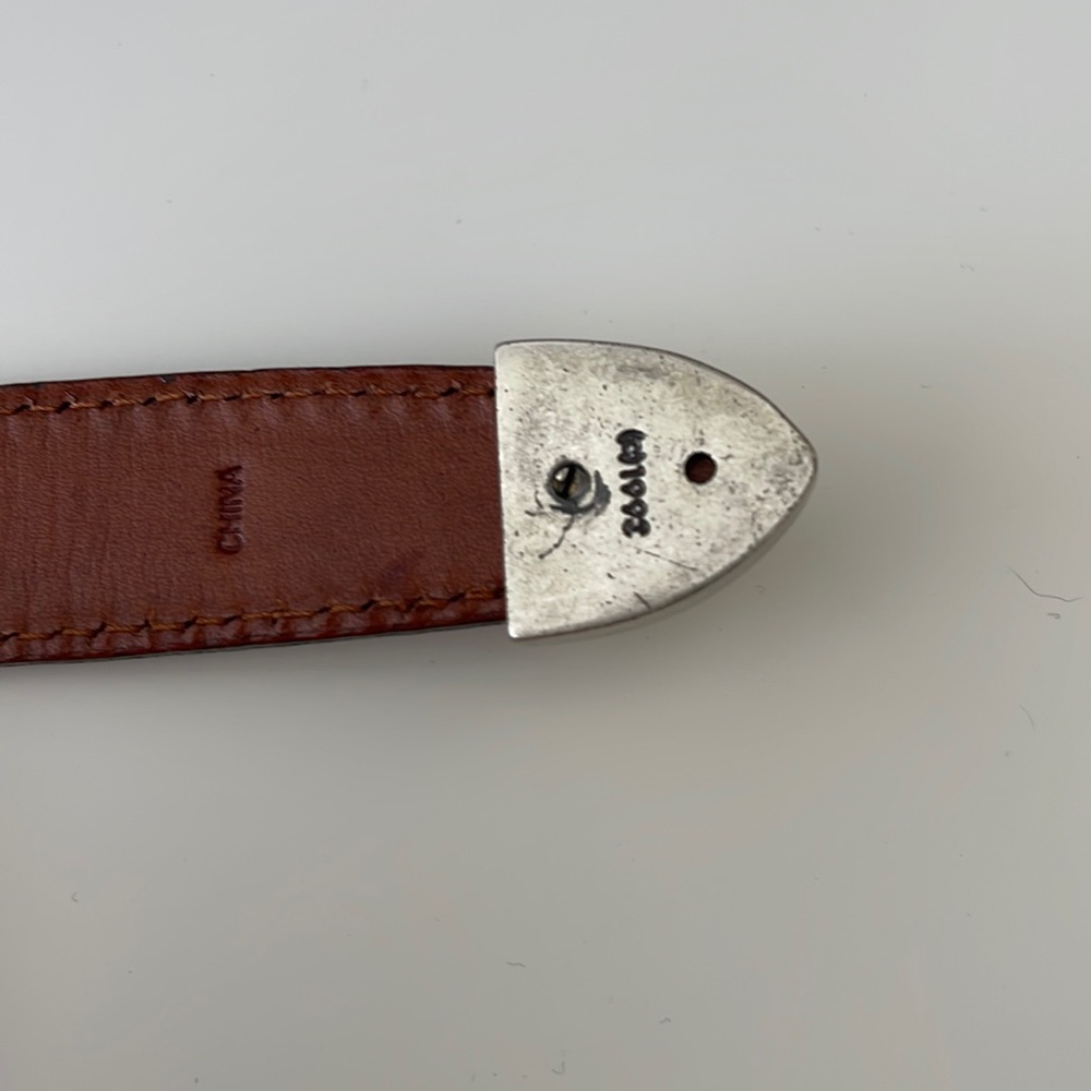 Eddie Bauer 1993 Brown  Leather Beaded Western Belt Size 30 - Picture 6 of 16